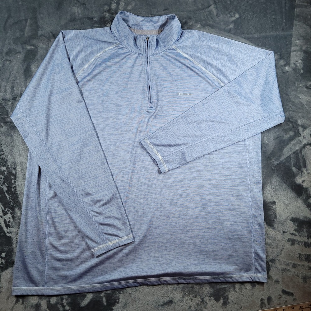 Fish Hippie Co Mens XL‎ Performance Quarter Zip Pullover Blue Activewear